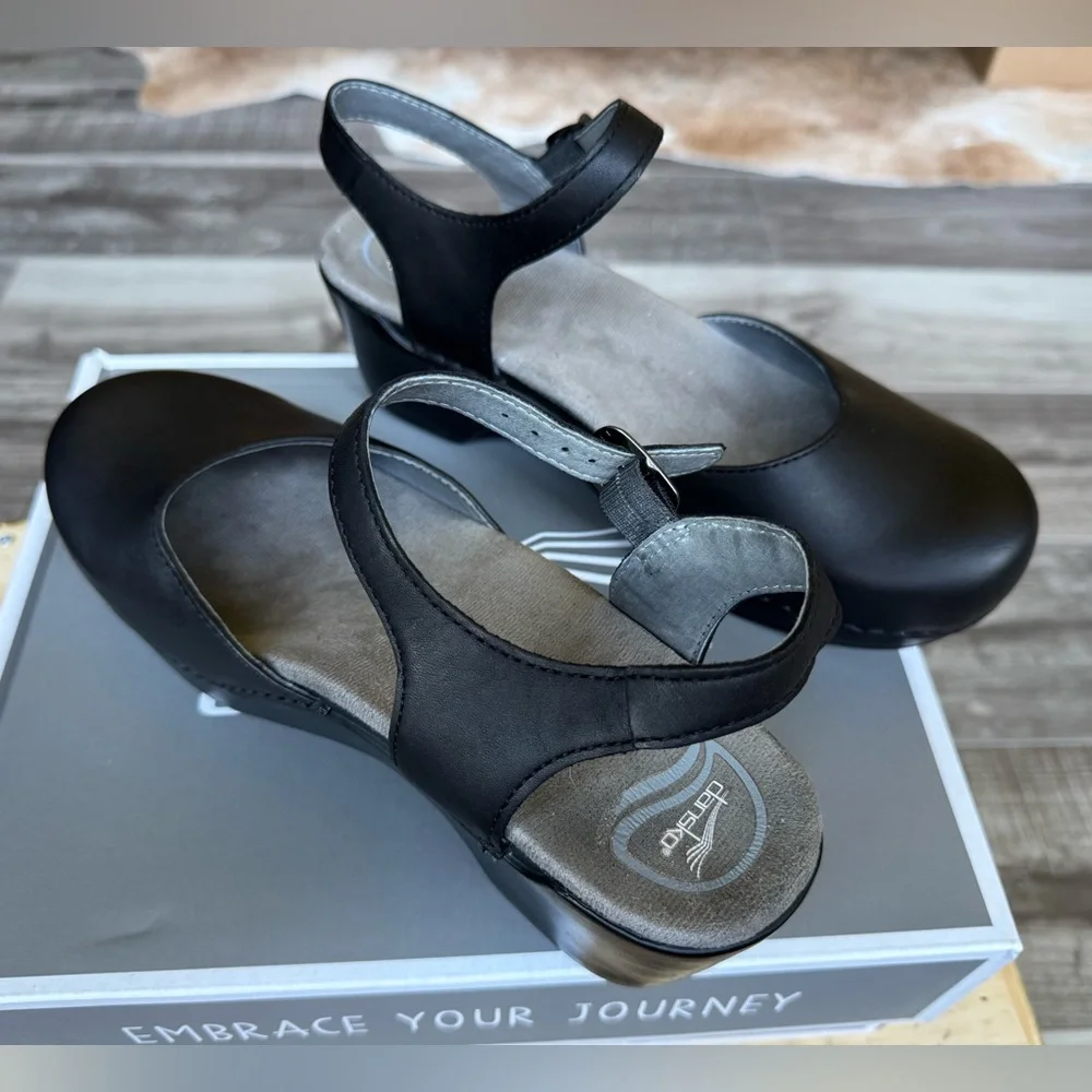 Dansko - Sam Black Leather Mules; Size 40 ( 9/9.5) - Picture 4 of 8